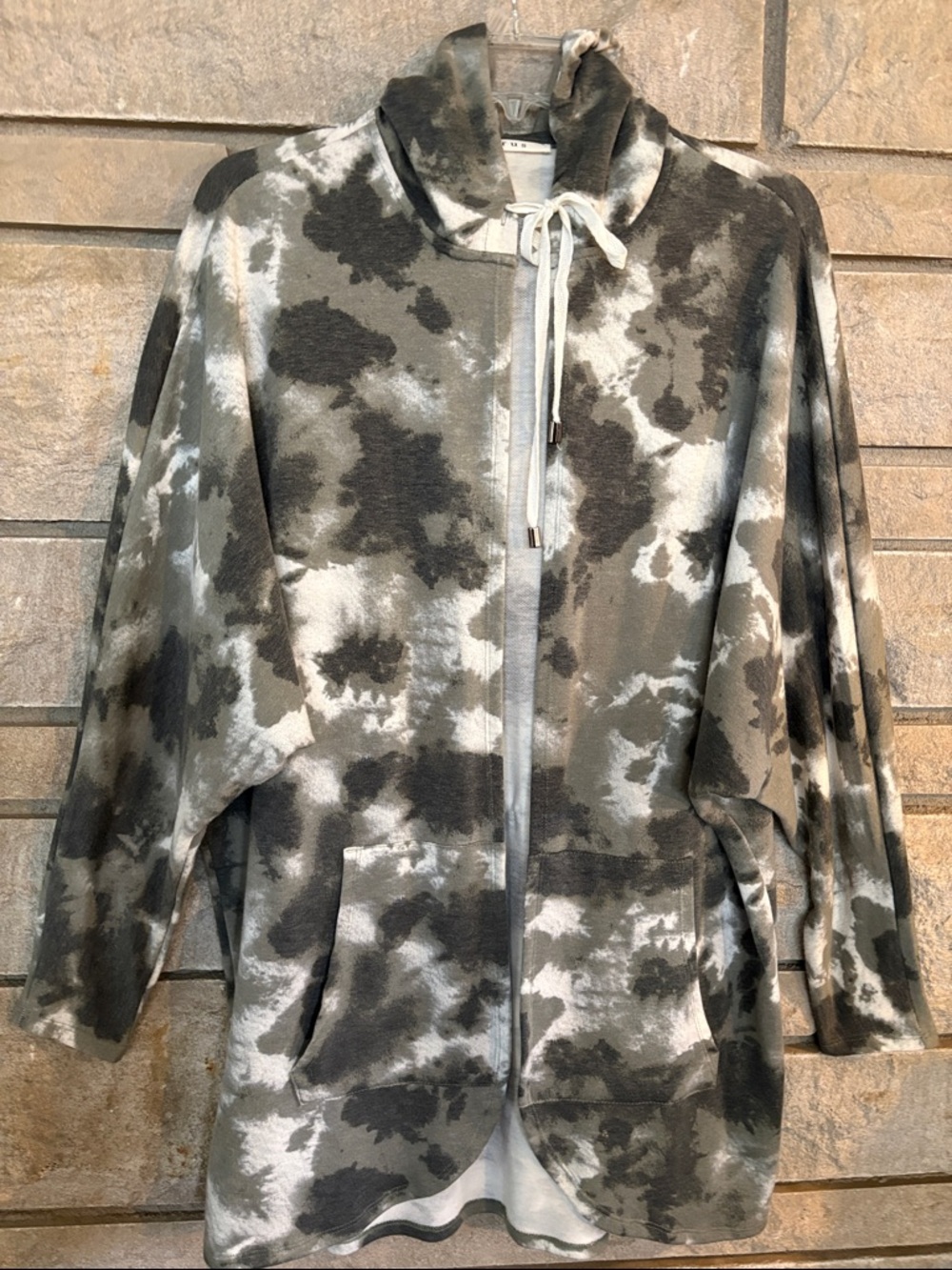 Cyrus Gray and White Hooded Cape/Jacket